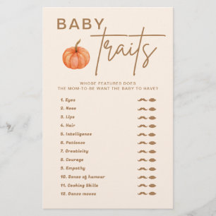 Fall Pumpkin Baby Shower Baby Tracks Spiel