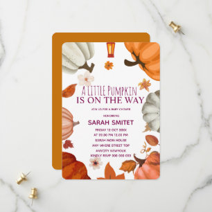 Fall Pumpkin Baby Shower Einladung Template, A Li