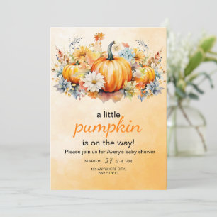 Fall Pumpkin Baby Shower Invite, Little Pumpkin Einladung