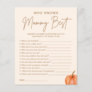 Fall Pumpkin Baby Shower kennt Mommy Best Game