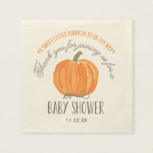 Fall Pumpkin Baby Shower Napkin Serviette