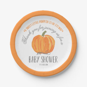 Fall Pumpkin   Baby Shower Paper Plate Pappteller