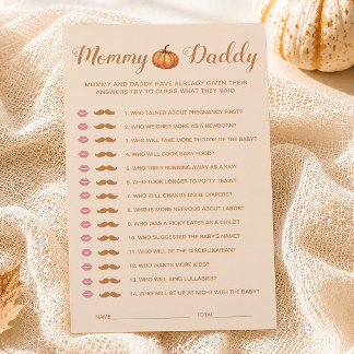 Fall Pumpkin Baby Shower Ratet, wer Mama oder Papa