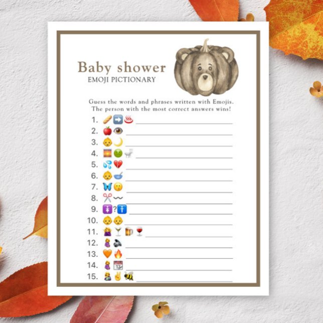 Fall Pumpkin Bear - Babydusche Emoji-Bild (Von Creator hochgeladen)
