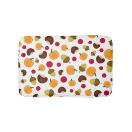 Fall Pumpkin Berries Acorn Muster Badematte