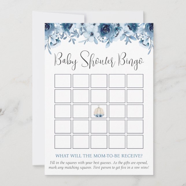 Fall Pumpkin Bingo Guess Who Baby Showspiele Einladung (Vorderseite)