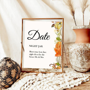 Fall Pumpkin Blätter Brautparty Datum Ideen signie Poster