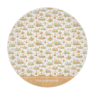 Fall Pumpkin Blätter Rustic Holiday Erntedank Schneidebrett