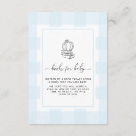 Fall Pumpkin Blue Gingham Books Request Card Begleitkarte