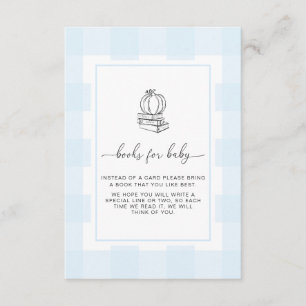 Fall Pumpkin Blue Gingham Books Request Card Begleitkarte