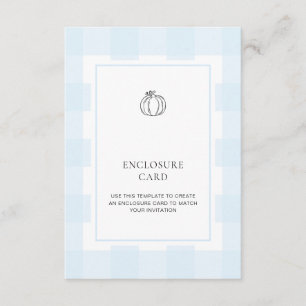 Fall Pumpkin Blue Gingham Enclosure Card Begleitkarte