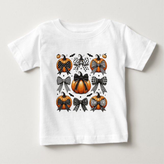 Fall Pumpkin Bow Baby T-shirt (Vorderseite)