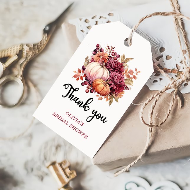 Fall Pumpkin Brautparty Gefallen Vielen Dank Geschenkanhänger (Von Creator hochgeladen)