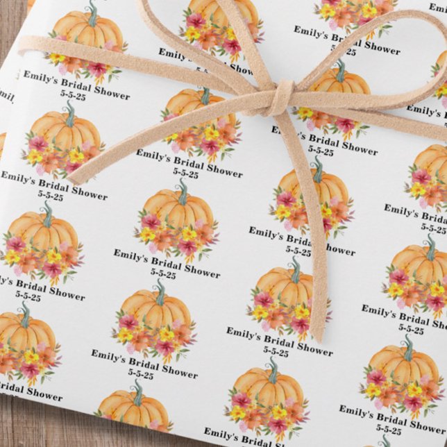 Fall Pumpkin-Brautparty Geschenkpapier Set (Von Creator hochgeladen)