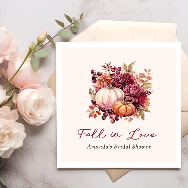 Fall Pumpkin Brautparty Paper Teller Serviette (Von Creator hochgeladen)