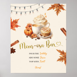 Fall Pumpkin Brechen Coffee Baby Shower Mama-osa Poster