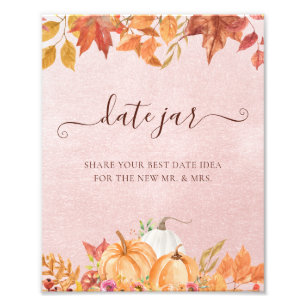 Fall Pumpkin Bridal Date Night Ideas Date Jar Fotodruck
