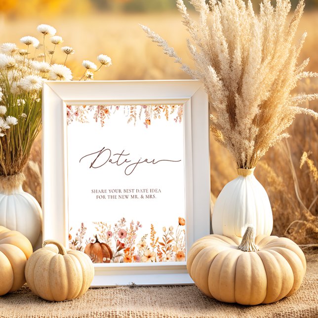 Fall Pumpkin Bridal Date Night Ideas Date Jar Poster (Von Creator hochgeladen)