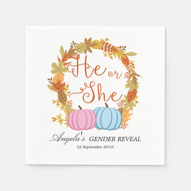 Fall Pumpkin Cocktail Paper Napkins Serviette (Vorderseite)