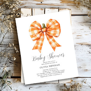 Fall Pumpkin Coquette Bow Baby Dusche Einladung