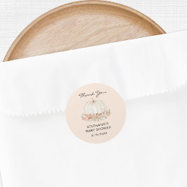 Fall Pumpkin Cream Baby Dusche Danke Runder Aufkleber