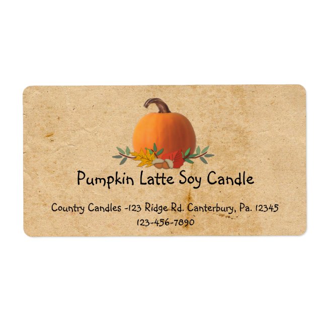 Fall Pumpkin Custom Product Business Label (Vorne)