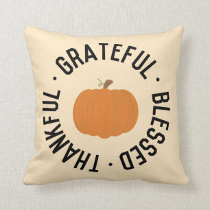 Fall Pumpkin Dankbarkeit dankbar gesegnet Herbst Kissen