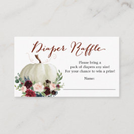 Fall Pumpkin Diaper Raffle Baby Duschkarte Begleitkarte