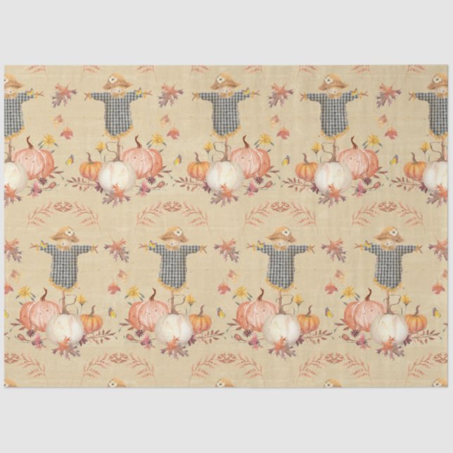 Fall Pumpkin Ernte Autumn Leaf Mustard Decoupage Seidenpapier (Vorderseite)