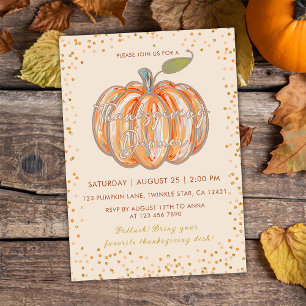 Fall Pumpkin Erntedank Dinner Party Einladung