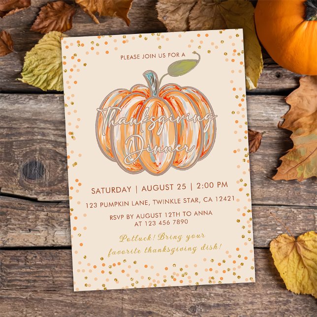 Fall Pumpkin Erntedank Dinner Party Einladung (Von Creator hochgeladen)