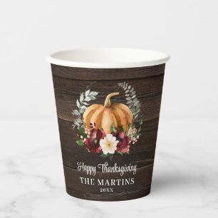 Fall Pumpkin Erntedank Pappbecher