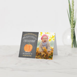 Fall Pumpkin   Erster Geburtstag Vielen Dank an Fo Dankeskarte