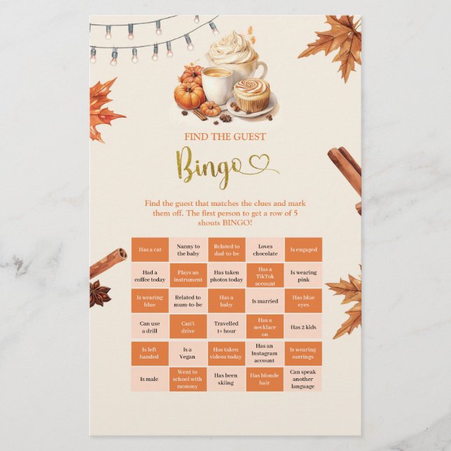 Fall Pumpkin finden Sie die Bingo Games (Vorderseite)