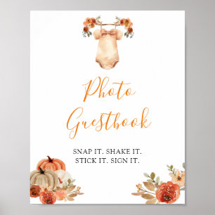 Fall Pumpkin Floral Baby Clothes Foto Poster