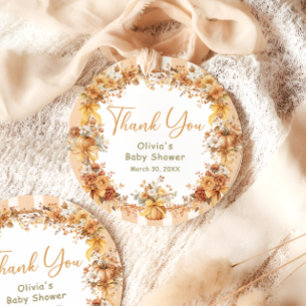 Fall Pumpkin Floral Baby Dusche Danke Geschenkanhänger