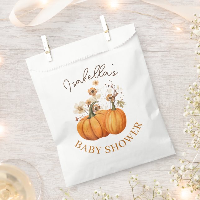 Fall Pumpkin Floral Baby Dusche Danke Geschenktütchen (Ausgeschnitten)