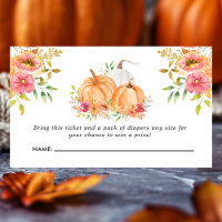Fall Pumpkin Floral Baby Dusche Windel Raffle