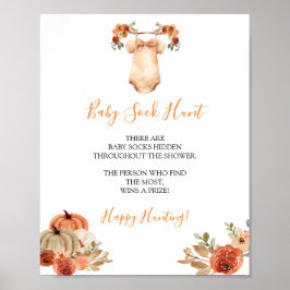 Fall Pumpkin Floral Baby Kleidung Baby Sock Hit Poster