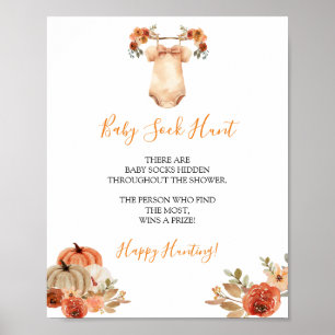 Fall Pumpkin Floral Baby Kleidung Baby Sock Hit Poster