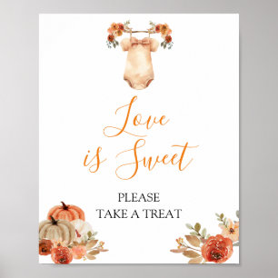 Fall Pumpkin Floral Baby Kleidung Liebe ist süß Poster