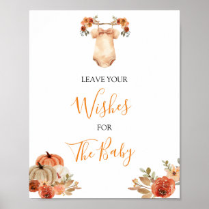 Fall Pumpkin Floral Baby Kleidung Verließ Ihre Wün Poster