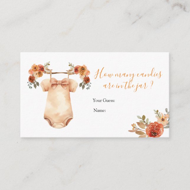 Fall Pumpkin Floral Baby Kleidung wie viele Kanadi Begleitkarte (Vorderseite)