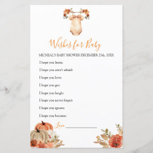 Fall Pumpkin Floral Baby Kleidung Wünsche für Baby