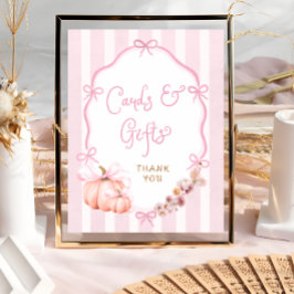 Fall Pumpkin Floral Baby Shower Cards and Gifts Poster