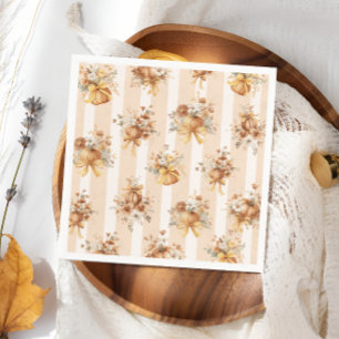 Fall Pumpkin Floral Bow Brautparty Serviette