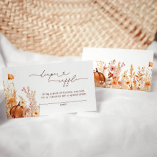 Fall Pumpkin Floral Diaper Raffle Begleitkarte