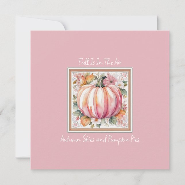 Fall Pumpkin Floral Einladung (Vorderseite)