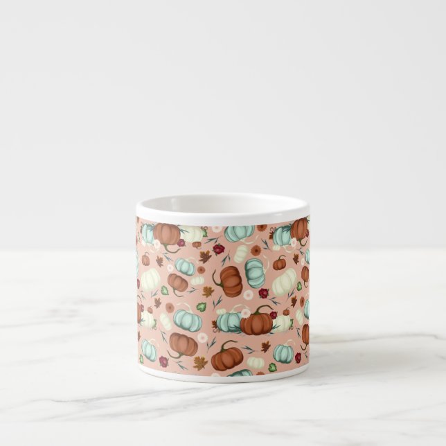 Fall Pumpkin Floral Espressotasse (Vorderseite)