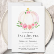 Fall Pumpkin Floral Girl's Baby Shower